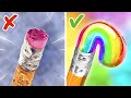 Rainbow Crafts🍭  *Dad&#39;s Rich Gadgets VS Son&#39;s Free Crafts*