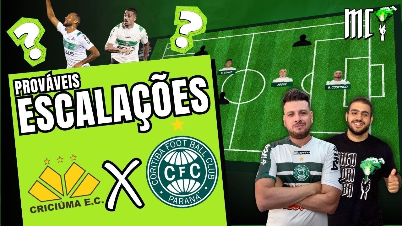 PROVÁVEIS ESCALAÇÕES E ONDE ASSISTIR CRICIÚMA X CORITIBA - YouTube