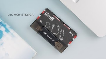 JJC MCH-STK6GR Memory Card Holder can hold 2 SD cards, 4 MSD cards and 1 USB 3.0 card reader