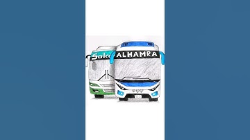 Two Bus Drawing 🫰 #sakura #alhamra #bus #drawing #shorts #video #viral #art #youtubeshorts