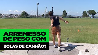 Arremessar uma bola de metal o mais longe possível?