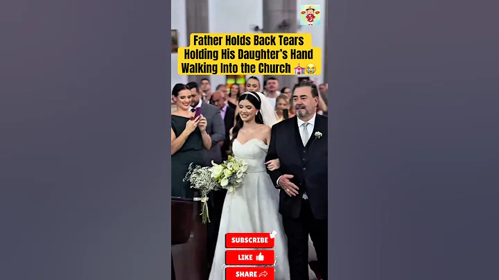 Father Holds Back Tears Holding His Daughter’s Hand Walking Into the Church #wedding #lacaxunghe