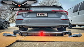 Installing YOFER V2 rear diffuser lip | 2022-2024 Honda civic si