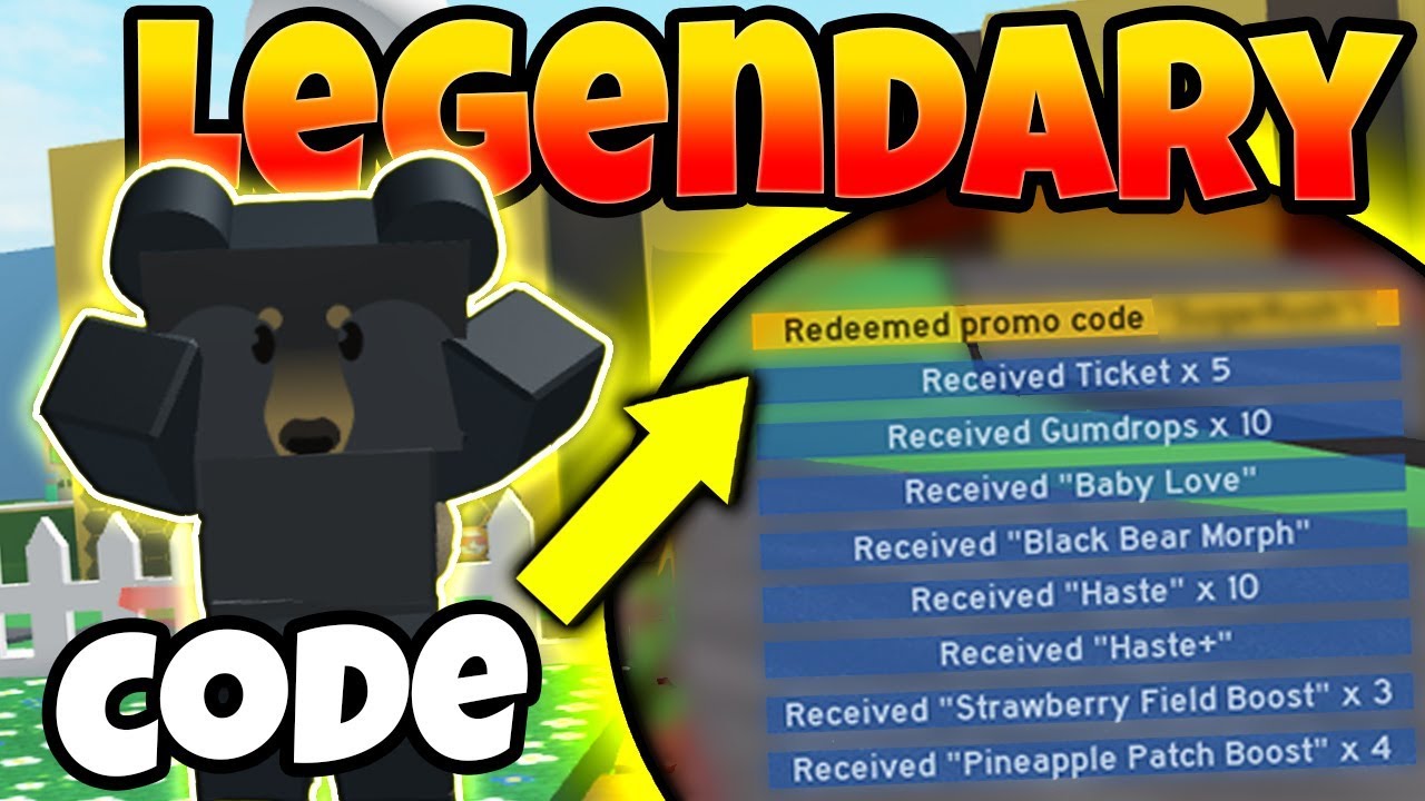  NEW LEGENDARY BEE SWARM SIMULATOR CODES BEAR BEE PERK YouTube