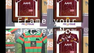 Football Jerseys framed by Fix-a-Frame in Brisbane