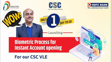 ekyc account opening hdfc bank 👉 ऐसे खोले CSC Portal से | hdfc zero balance account opening