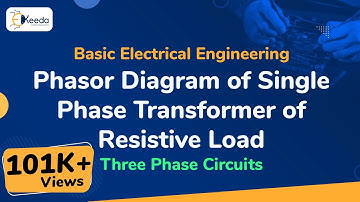 Fasordiagram van eenfasetransformator met resistieve belasting - driefasecircuits