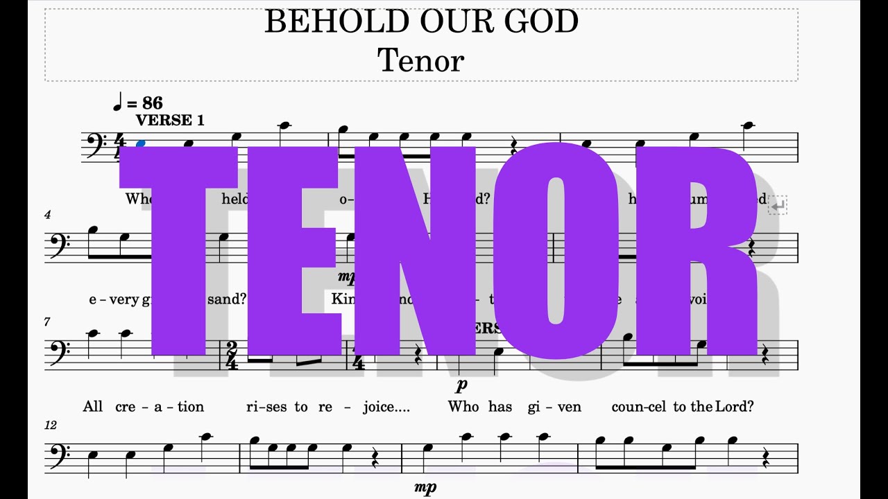 Behold Our God - TENOR | Praise and Harmony Behold Our God - TENOR | Praise and Harmony
