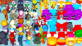 Rainbow Piggy End Chapter Vs Merge Alphabet Food Battle⭐ Merge Simulator Battles