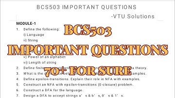 Theory of Computation, Super important questions, 22 scheam, 5th sem, CSE, BCS502