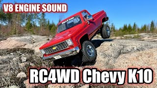 RC4WD Chevy K10 Scottsdale Trail Finder 2  trail run  crawling with V8 engine sound module