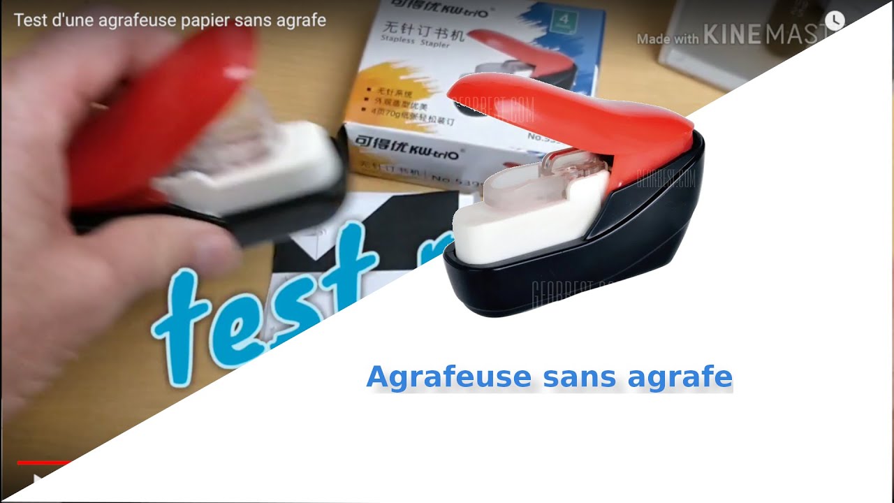 Test d'une agrafeuse papier sans agrafe 