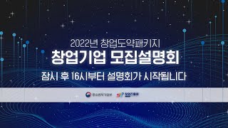 2022년 창업도약패키지 온라인 사업설명회