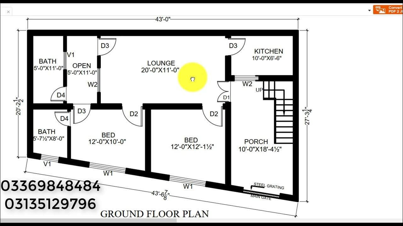 4 marla house plan 4 marla makan ka naksha Plan182 YouTube