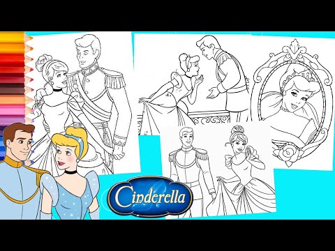 Coloring Disney Princess Cinderella & Prince Charming - Cinderella Coloring Pages for kids Coloring Disney Princess Cinderella & Prince Charming - Cinderella Coloring Pages for kids