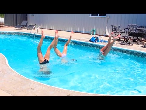 CHEER AND GYMNASTICS AT THE POOL!