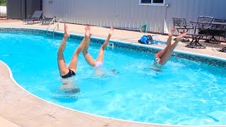 Cheer And Gymnastics At The Pool