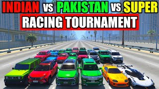 GTA 5 INDIA VS PAKISTAN VS SUPER CARS DUBAI HIGHWAY DRAG RACE - Gta 5 Gameplay