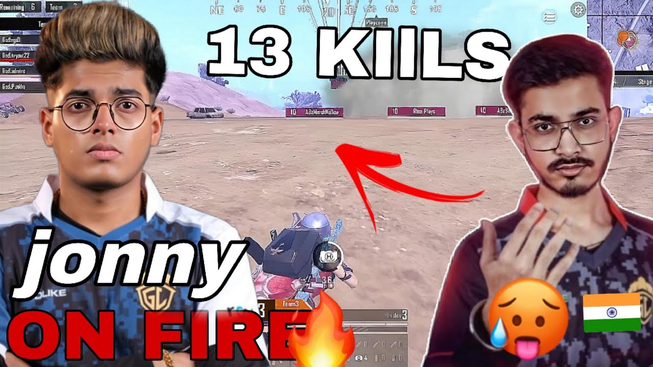 😱 JONATHAN AND ADMINO ON FIRE 🔥 • GODLIKE 13 KILLS  CHICKEN DINNER 😍