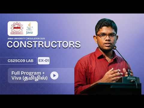 Constructors in Java in Tamil | Anna University | Java Lab Ex 01 | Full Program, Output & Viva