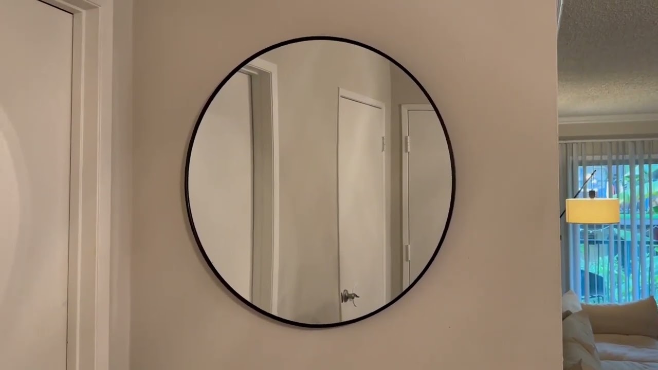 Itrue Black Round Mirror 36 Inch for Bathroom Circle Mirrors for Wall Decorative Brushed Metal