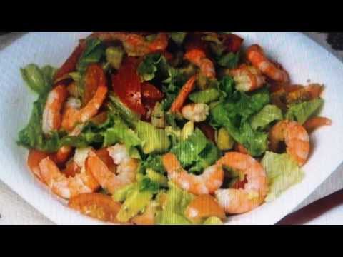 Видео рецепт Салат с креветками и авокадо