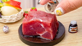 Deliciuos Miniature -Braised beef with apples 🥩Best Of Miniature Cooking Food Recipe