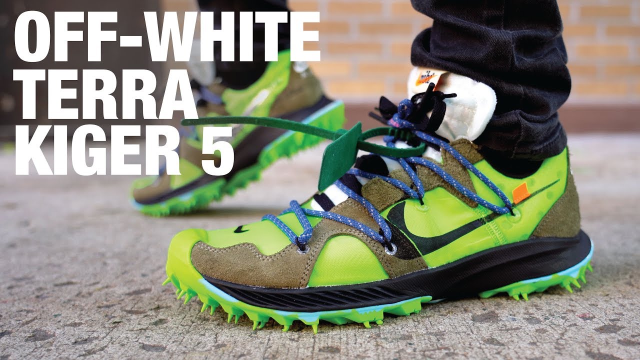 NIKE OFF-WHITE ZOOM TERRA KIGER 5 WHITE/GREEN ON-FEET REVIEW ...