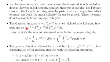 Math 23b.  Week 7, Video 5: Lebesgue integration with limits, integration, and examples (20.6-20.7)