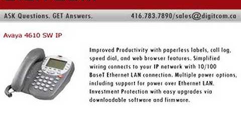 Avaya 4610 SW IP, Digitcom.ca Telephone Systems VoIP