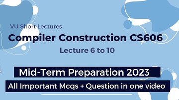 CS606 Short lectures 6 to 10 | CS606 Mid-Term Preparation