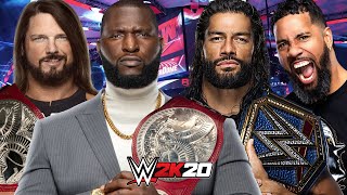 ROMAN REIGNS & JEY USO vs AJ STYLES & OMOS | WWE 2K20