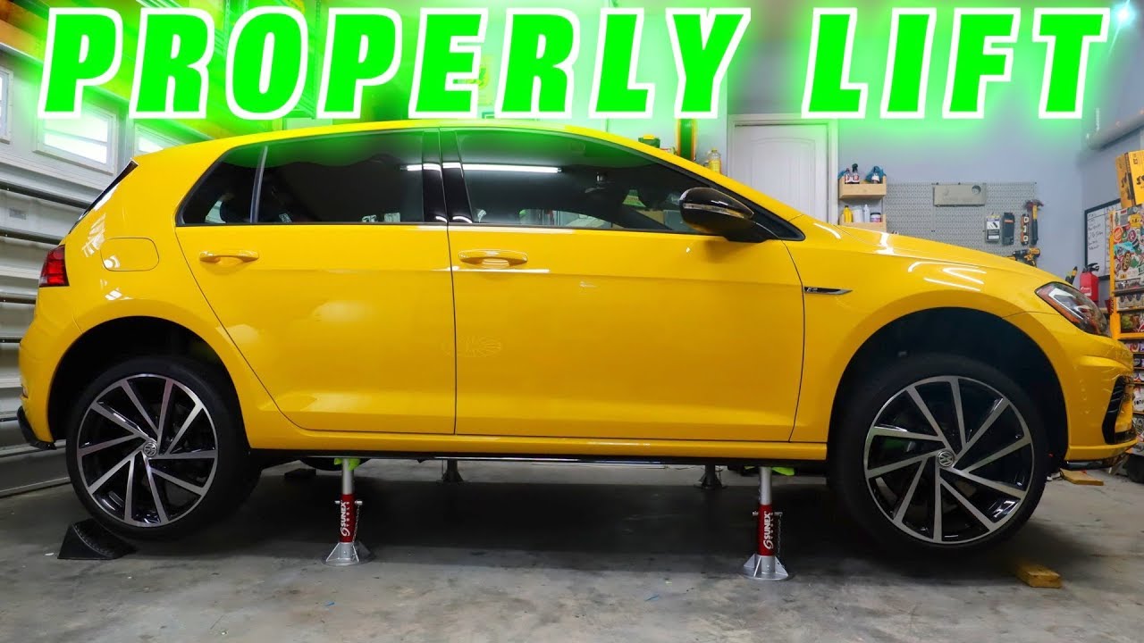 How To Properly Lift a Car on 4 Jack Stands - YouTube