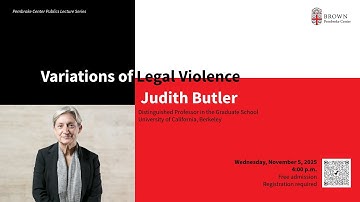The 2025-26 Pembroke Publics Lecture | Judith Butler
