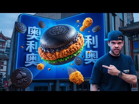 KFC CHINA’S OREO FLAVORED BURGER! 🍪