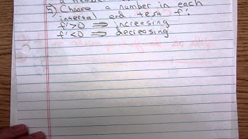 Math 1325 First Derivative Test Example 1