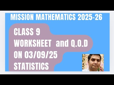 Class 9 //Misson mathematics 2025-26 worksheet and Q. O. D. on 03-09 ...