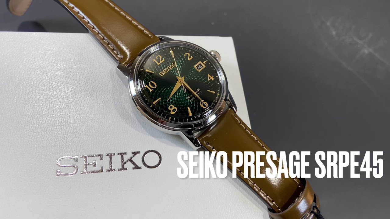 Seiko Cocktail Mojito! Green Dial SRPE45 Automatic Presage Watch! - YouTube