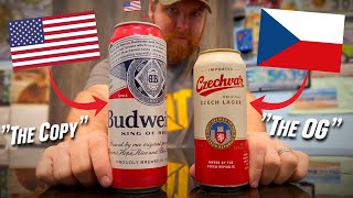 American Tries the REAL Budweiser (Czech Republic) VS Budweiser (USA)