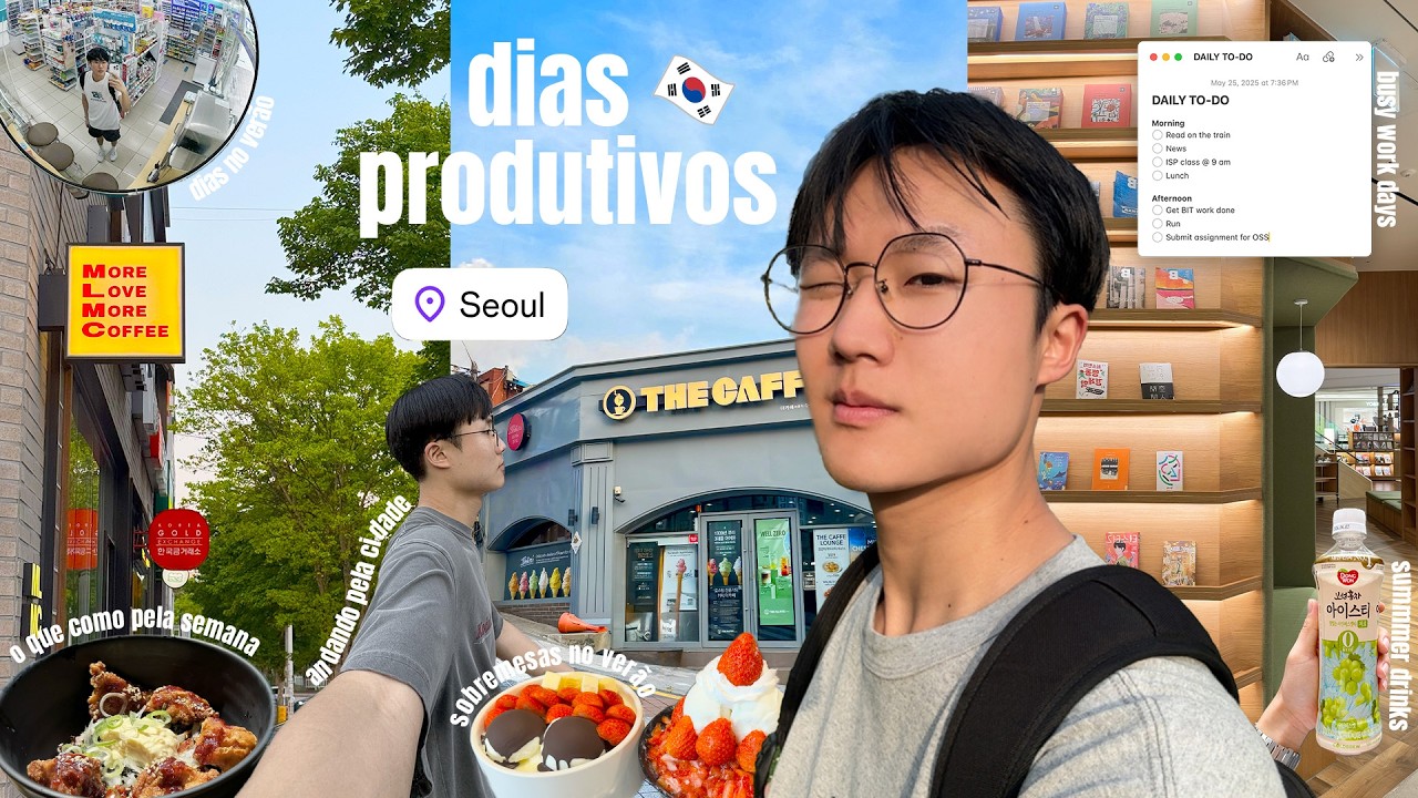 dias produtivos de um universitário na coreia | minha rotina realista, cafés, aulas & comendo bem