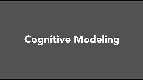 Cognitive Modeling
