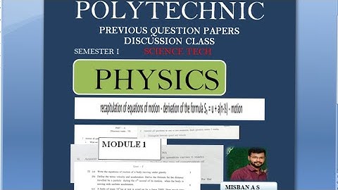 POLYTECHNIC ENGINEERING PHYSICS SEMESTER 1