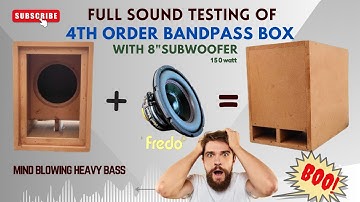 8" 4th Order Bandpass Enclosure With 8" Fredo Subwoofer +150w Mv collection Board //Sound testing