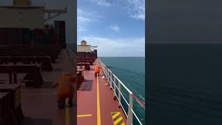 Military Jet Low-Pass Shakes Cargo Ship Deck