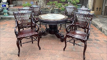 Bộ ghế bàn ăn rẻ quạt Miền Tây Nam Bộ làm đặt Vip cho khách tại Hà Nội