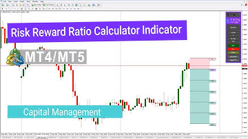 Risk Reward Ratio Calculator Indicator for MT5/4 - Free - [TFlab]