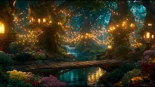 ✨ Magical Treehouse Forest 🌿 Enchanting Fantasy Music, Flowing Stream & Glowing Nature Ambience