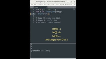 for loop - loop through the list items by referring to their index number #pythonprogramming