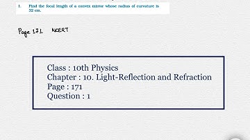 NCERT Class 10 Physics Chapter 10 Light-Reflection and Refraction Page 171 Question 1 | NCERT Soln