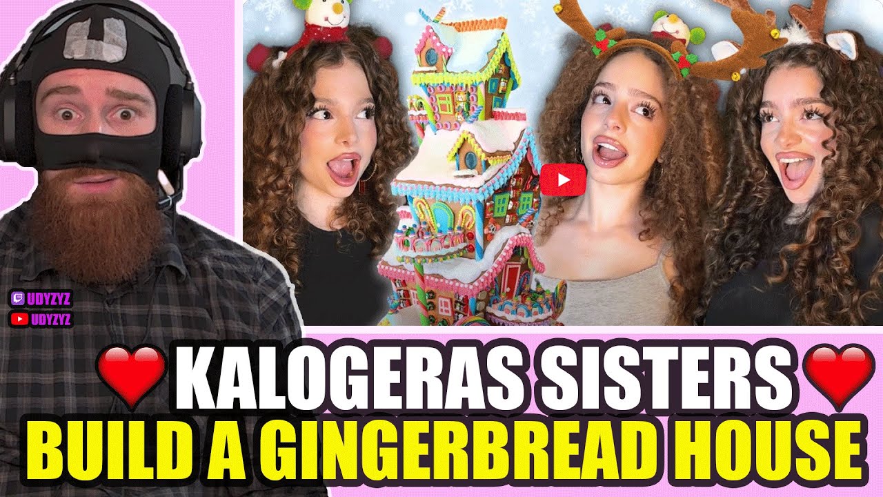 UDYZYZ REACTION to KALOGERAS SISTERS | BUILD A GINGERBREAD HOUSE... (they got a sugar rush)